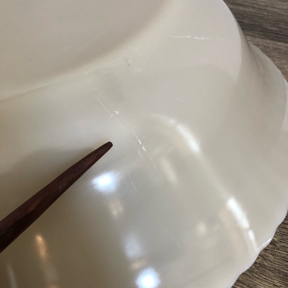 Vtg Colorex Cream Glass Serving Bowl - Picture 8 of 10
